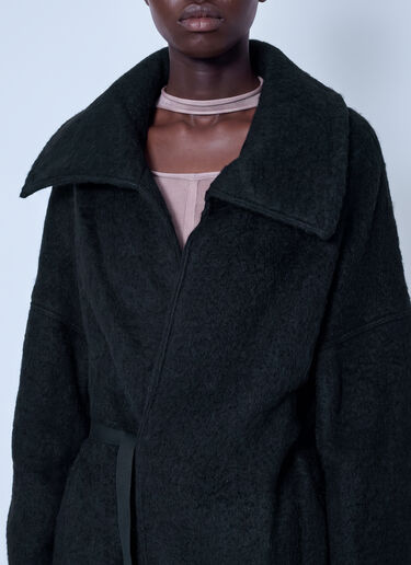 LN-CC® - Rick Owens: Dracucollar Belted Coat - Black Rick Owens Dracucollar Belted Coat Black ric0265003