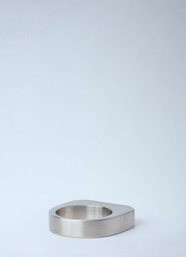 Rick Owens Pyramid Palladium Brass Ring Silver ric0263078