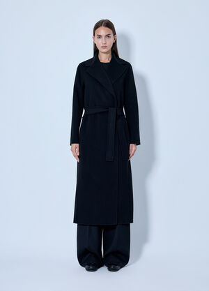 Max Mara Belted Wool Coat Black max0266094