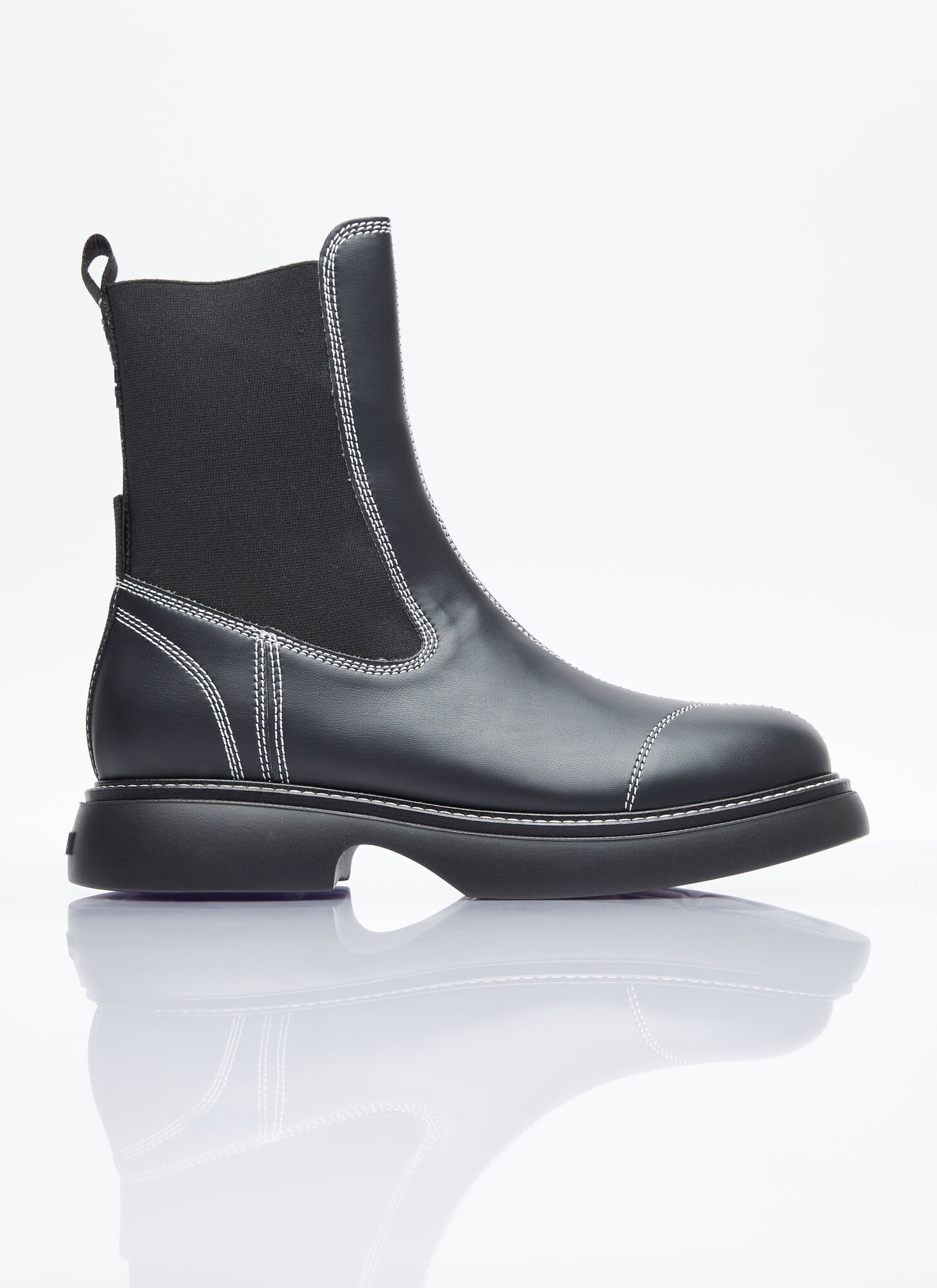 Shop Ganni Everyday Mid Chelsea Boots In Black