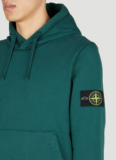 Stone Island Compass Patch Hooded Sweatshirt Green sto0152065