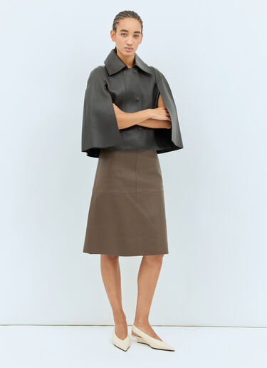 TOTEME Double Leather Cape Black tot0258006