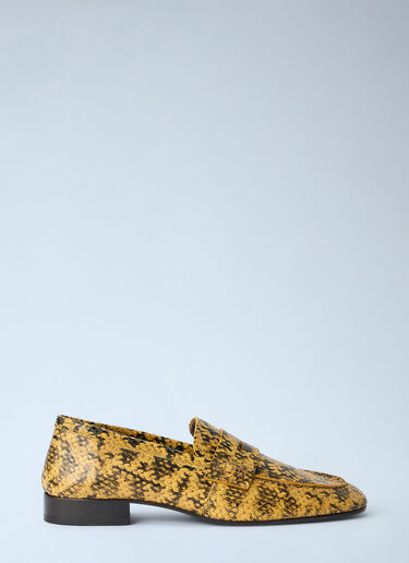 LN-CC® - Dries Van Noten: Python-Print Leather Loafers - Yellow Dries Van Noten Python-Print Leather Loafers Yellow dvn0265029