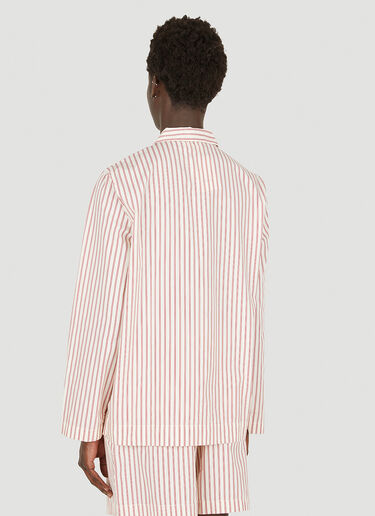 Tekla Classic Striped Sleep Shirt Red tek0349027