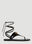 Valentino Logo Plaque Flat Sandals Black val0249016