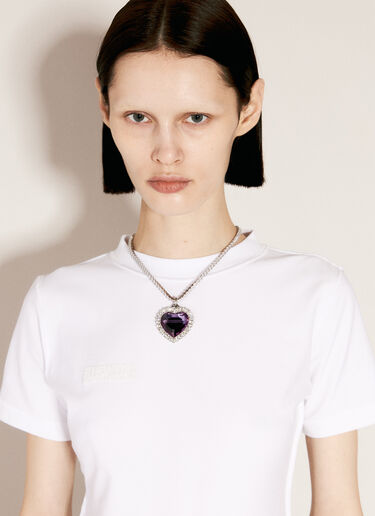 Crystal Heart Necklace VETEMENTS Crystal Heart Necklace Purple vet0255019