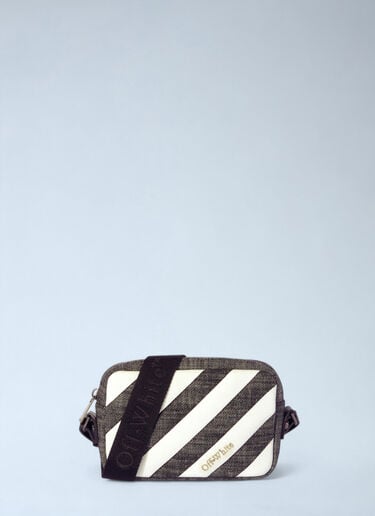 Off-White Diagonal Quilted Camera Crossbody Bag Black ofw0260048