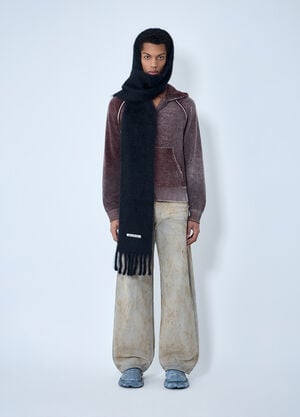 Acne Studios Fringed Wool Scarf Black acn0163007
