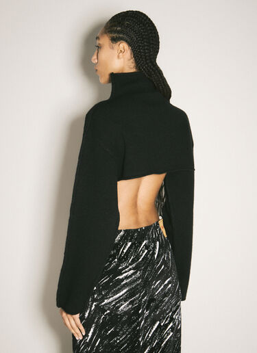 Marni Turtleneck Cropped Sweater Black mni0258002