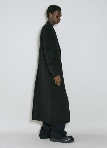 Ann Demeulemeester Straight Wool Tailored Coat Black ann0154002