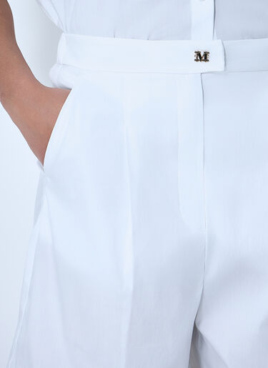 Max Mara Pleated High-Waist Shorts White max0264055