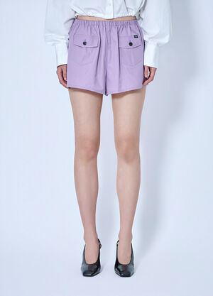 Prada Elasticated Waist Utility Shorts Purple pra0265005