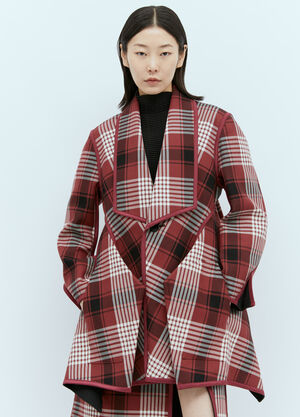 Issey Miyake Counterpoint Check Jacket Red ism0255001