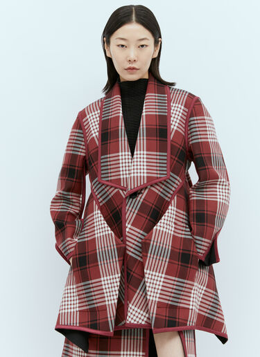 Issey Miyake Counterpoint Check Jacket Red ism0255001