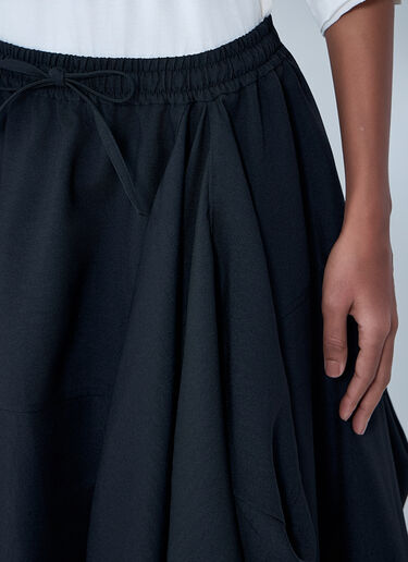Y-3 Asymmetric Gathered Midi Skirt Black yyy0264002