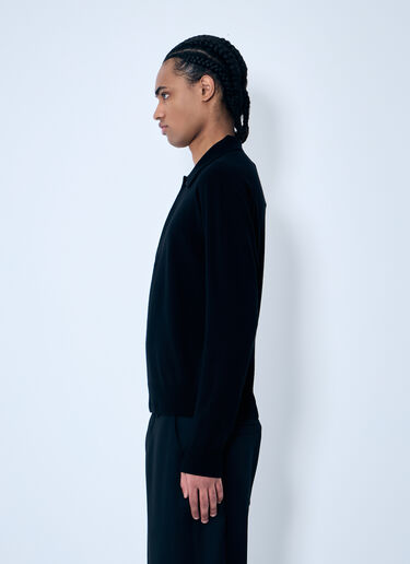 Saint Laurent Wool Polo Shirt Black sla0159008