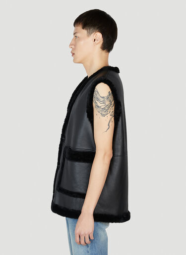 Burberry Shearling Gilet Jacket Black bur0151016