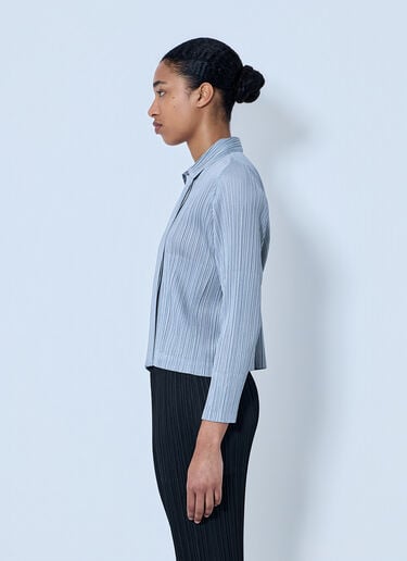 Pleats Please Issey Miyake Structured Pleat Long Sleeve Shirt Grey plp0264009