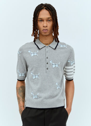 Thom Browne Hector Icon Polo Shirt Grey thb0155008