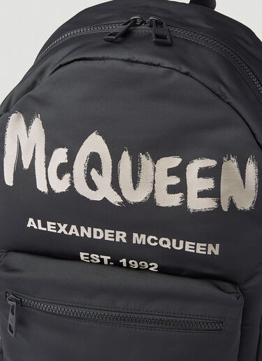 Alexander McQueen Metropolitan 徽标印花双肩包 黑 amq0145082
