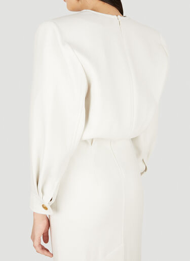 Saint Laurent Straight Shoulder Maxi Dress White sla0248002