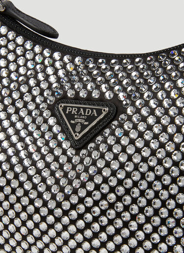 Prada Crystal Re-Edition 2005 Mini Shoulder Bag Silver pra0250006