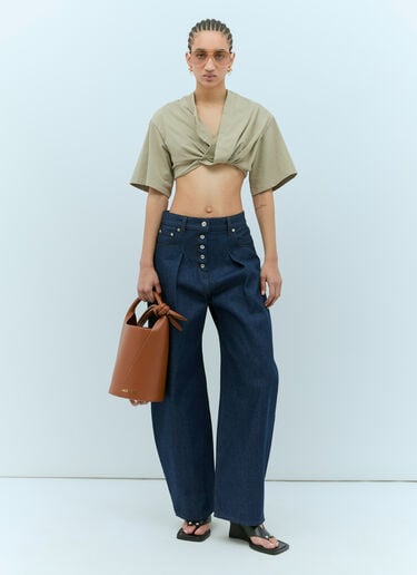 Le Petit Tourni Bucket Bag Jacquemus Le Petit Tourni Bucket Bag Brown jac0256051