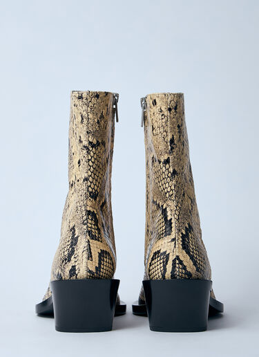 Jil Sander Snakeskin Embossed Leather Boots Beige jil0260010