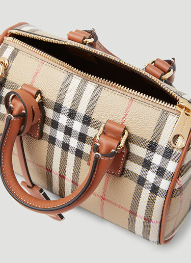 Burberry Check Mini Bowling Bag Beige bur0253088