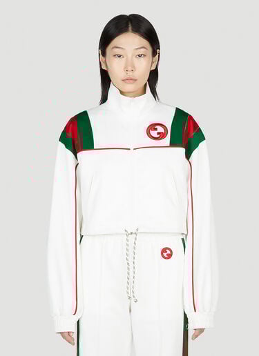 Gucci 로고 자수 스웨트셔츠 화이트 guc0253004