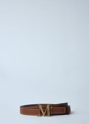 Max Mara Logo Plaque Belt Beige max0260035