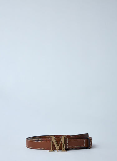 Max Mara Logo Plaque Belt Brown max0260019