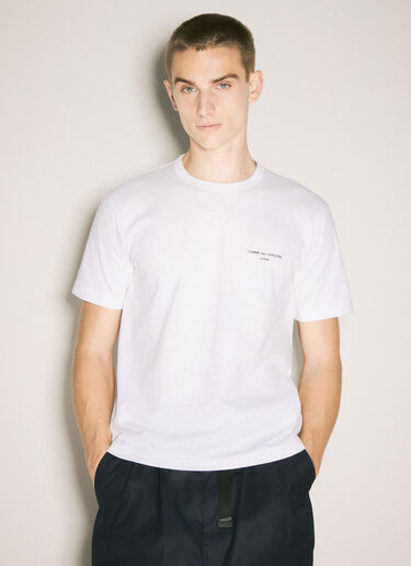 Comme des Garçons Homme 로고 프린트 티셔츠 화이트 cdh0158015