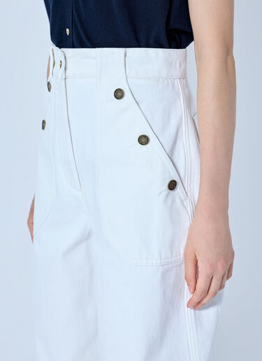 LN-CC® - Max Mara: Button-Detail High-Waisted Trousers - White Max Mara Button-Detail High-Waisted Trousers White max0265004
