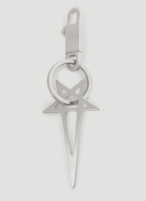 Saint Laurent Pentagram Keyring Black sla0154046