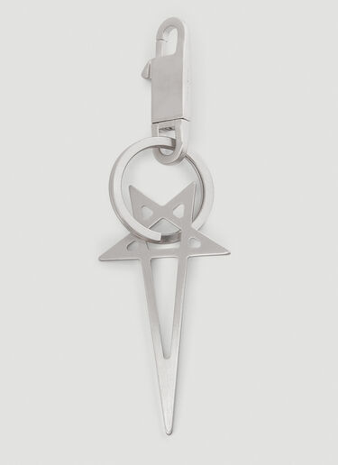 Pentagram Keyring Rick Owens Pentagram Keyring Silver ric0153037