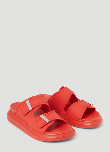 Alexander McQueen Twin Strap Rubber Sandals Red amq0252009