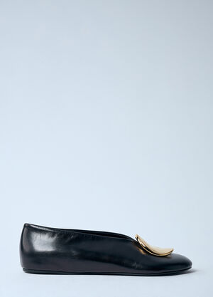 Jil Sander Leather Ballerina Pumps White jil0259013