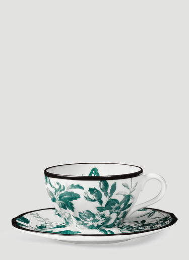 Gucci Herbarium Demitasse Cup and Saucer Set Green wps0638366