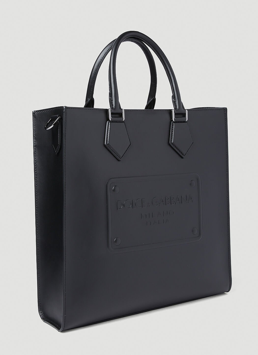 Dolce Gabbana Logo Embossed Tote Bag in Black LN CC