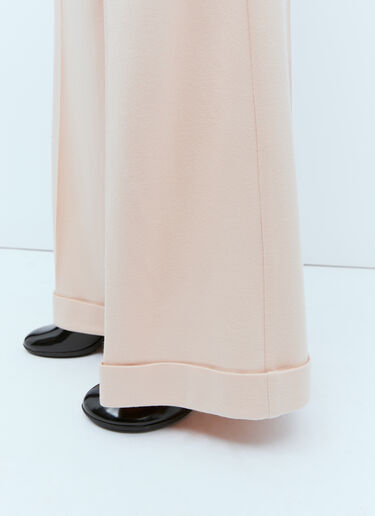 Max Mara Wool Jersey Wide Leg Pants Pink max0254071