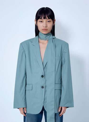 LN-CC® - Acne Studios: Suit Jacket with Scarf - Green Acne Studios Suit Jacket with Scarf Green acn0264035