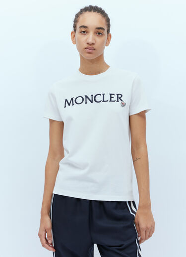 Moncler 徽标刺绣 T 恤 白色 mon0255031