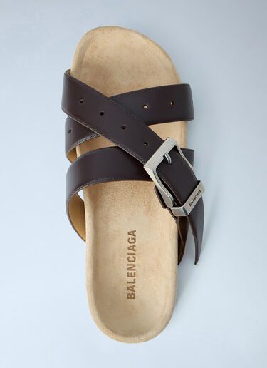 Balenciaga Belt Leather Sandals Brown bal0164016