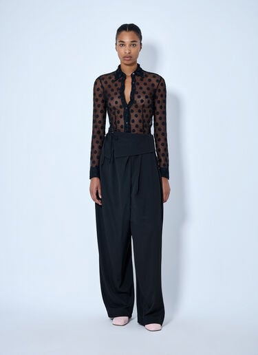 LN-CC® - Dries Van Noten: Parong Wide Pants - Black Dries Van Noten Parong Wide Pants Black dvn0264027