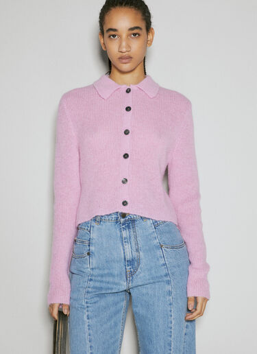 Our Legacy Mazzy Polo Knit Cardigan Pink our0255004