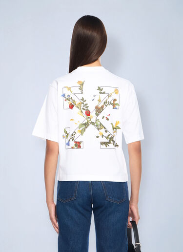 Embroidered Flowers Boxy Logo T-Shirt Off-White Embroidered Flowers Boxy Logo T-Shirt White ofw0262040