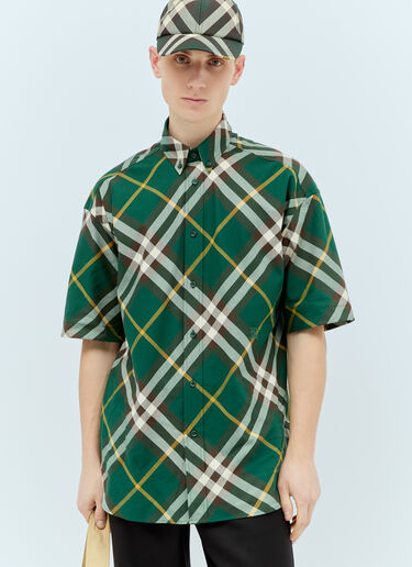 Burberry Check Short-Sleeve Shirt Green bur0155040