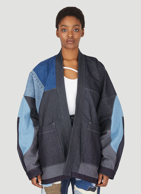 DRx FARMAxY FOR LN-CC x LEVI'S 드롭 6 패치워크 기모노 재킷 블루 dfl0347004