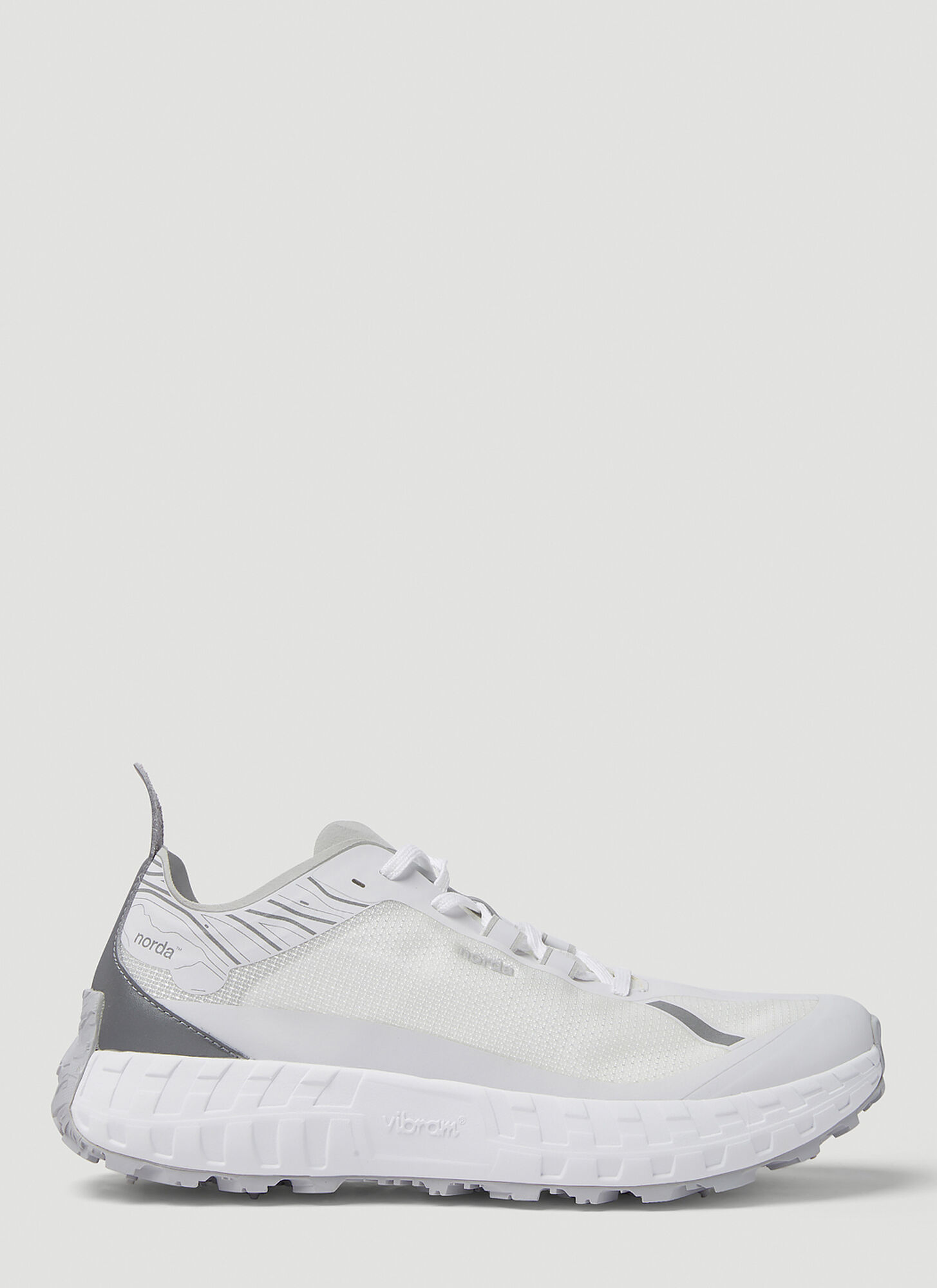 Norda 001 Neoprene-trimmed Mesh Running Sneakers In White